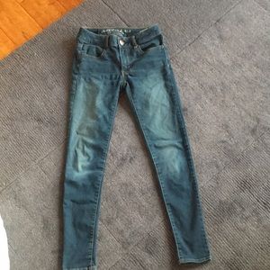 American eagle blue skinny jeggings